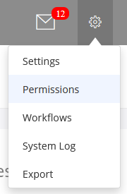 permissions option from Setings menu